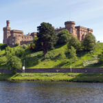 Inverness Castle was built in the 11th Century, rebuilt in 1836 by architect William Burn and sits on a cliff overlooking River Ness in Inverness